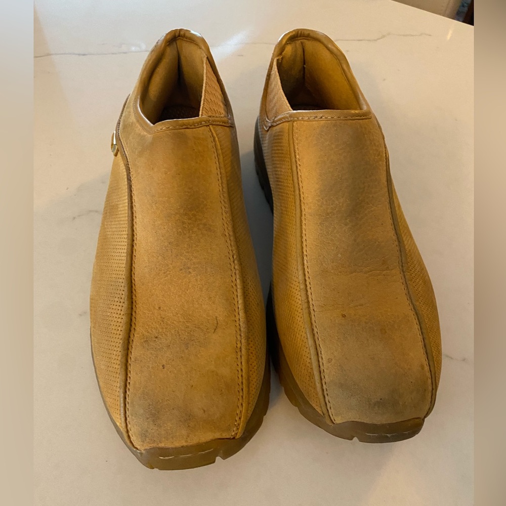 Lugz Vintage Men's 8.5 Tan Suede Leather Slip On Shoes Y2K Streetwear Chunky